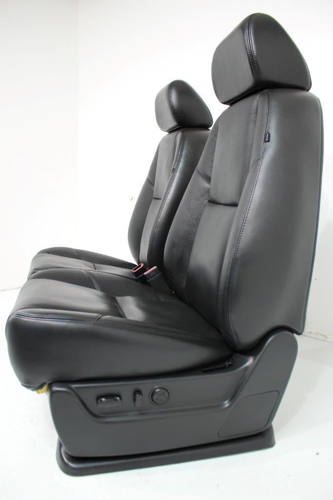 2007 - 2014 Sierra Chevy Silverado Front Seats, LTZ Black Leather Heated Cooled