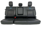 2021 - 2026 Ford F-Series Crew Cab Back Seat, Platinum Black Leather Blue Stripe