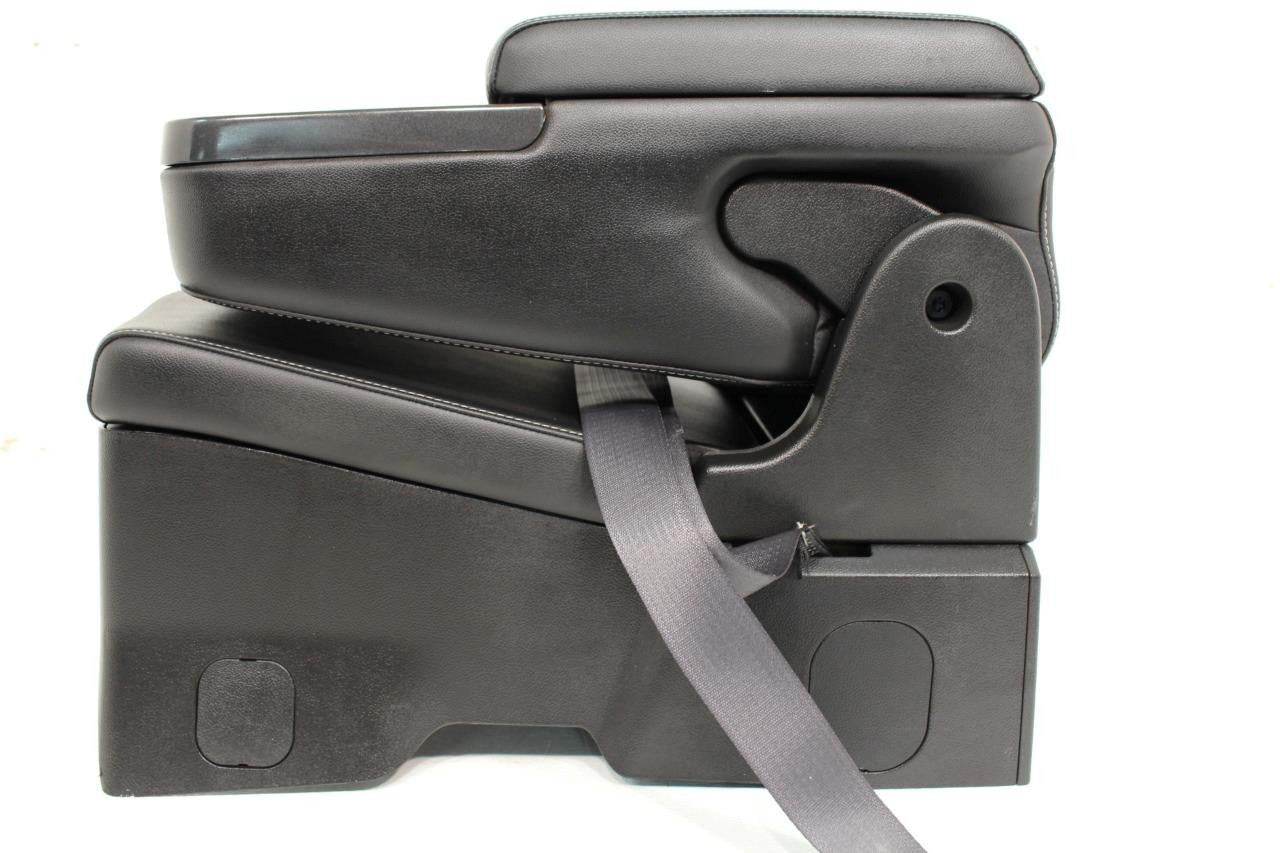 2014 - 19 Chevy Silverado GMC Sierra Black Leather Folding Jump Seat Console Kit