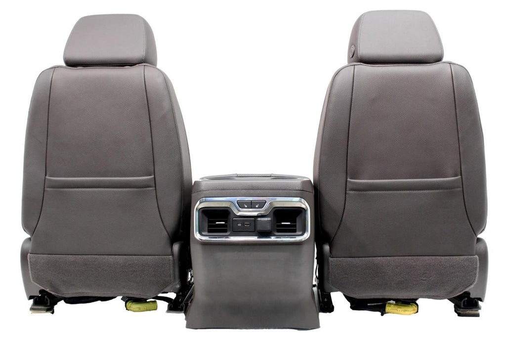 20-22 Sierra Denali Leather Seats Heated Cooled Door Panels Console, Brown Blue