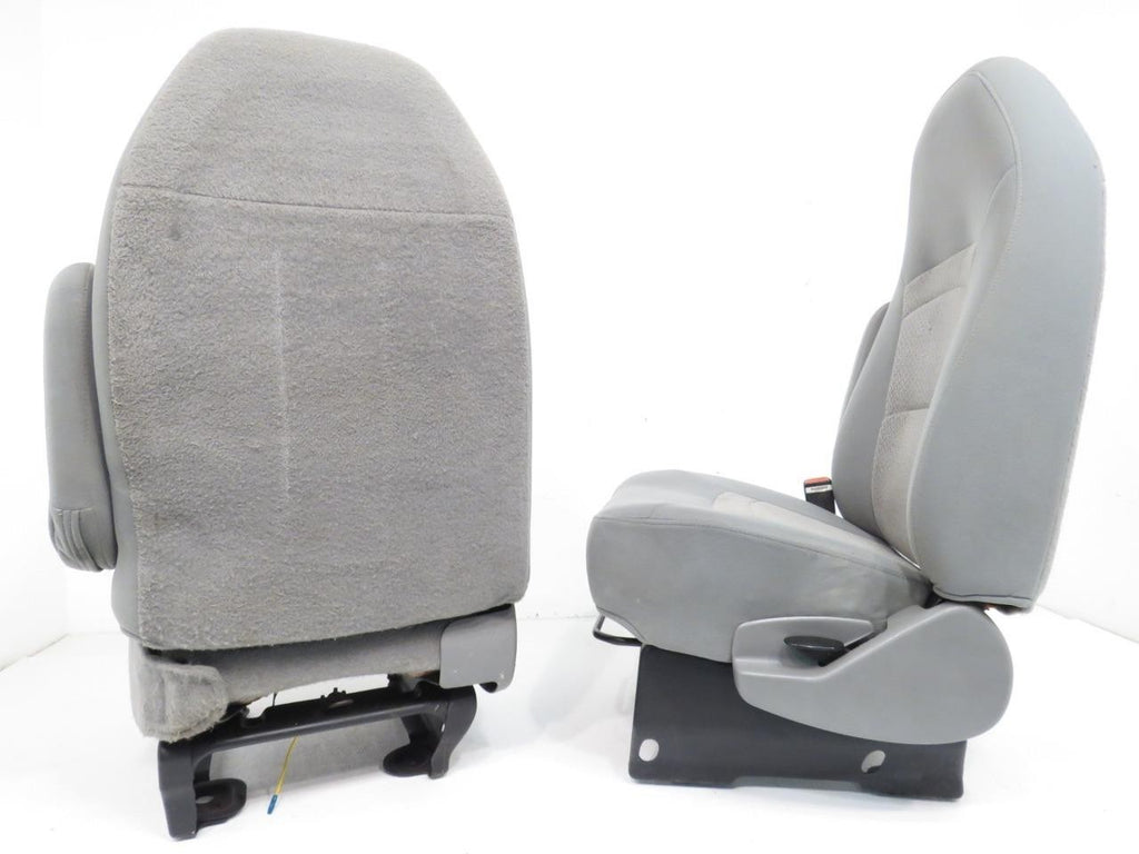 Ford Econoline Front Bucket Seats, Gray Cloth w/ Folding Armrests, Fits 1997+