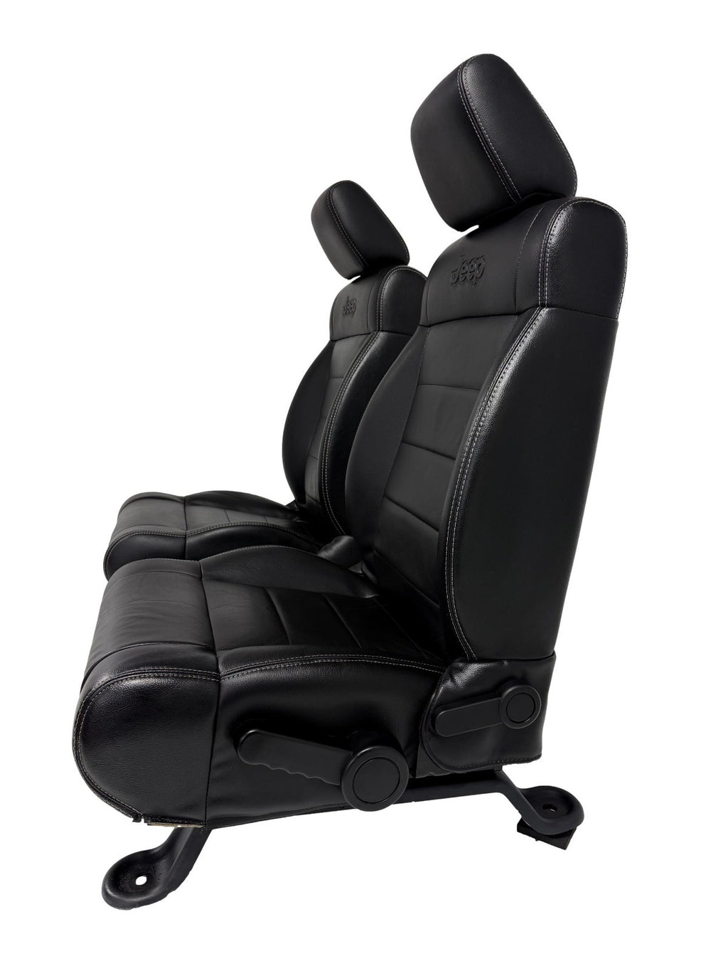 2007-2018 Jeep JK JKU 4-Door Wrangler Unlimited Seats Set, Black Leather Heat