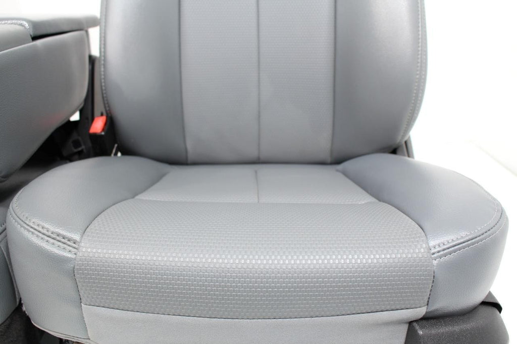 1999 - 2016 Ford Super Duty Front Seats, XLT Steel Gray Vinyl Bench w/ Jumpseat