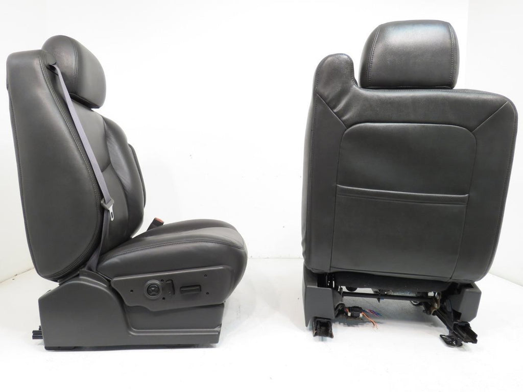 2003 - 2007 Sierra Silverado HD Seats, Dark Pewter Leather, Full Set Crew Cab