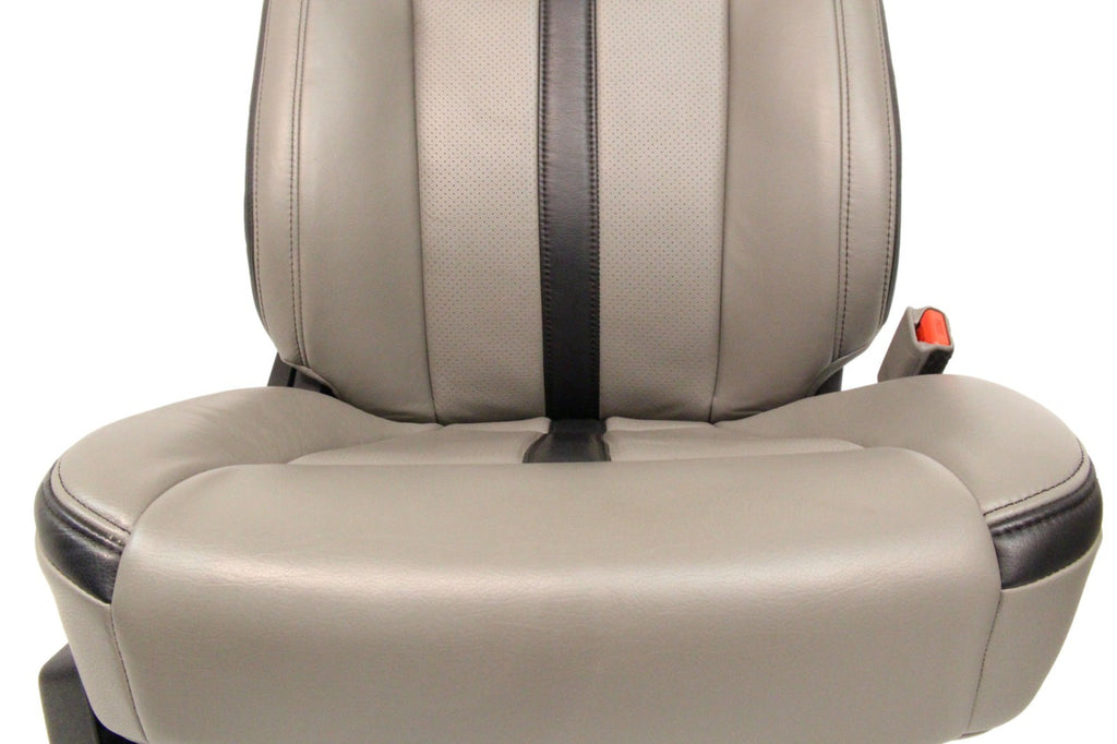 2015-2022 Ford F150 Super Duty Supercab Seats, XLT w/ Katzkin Earth Gray Leather
