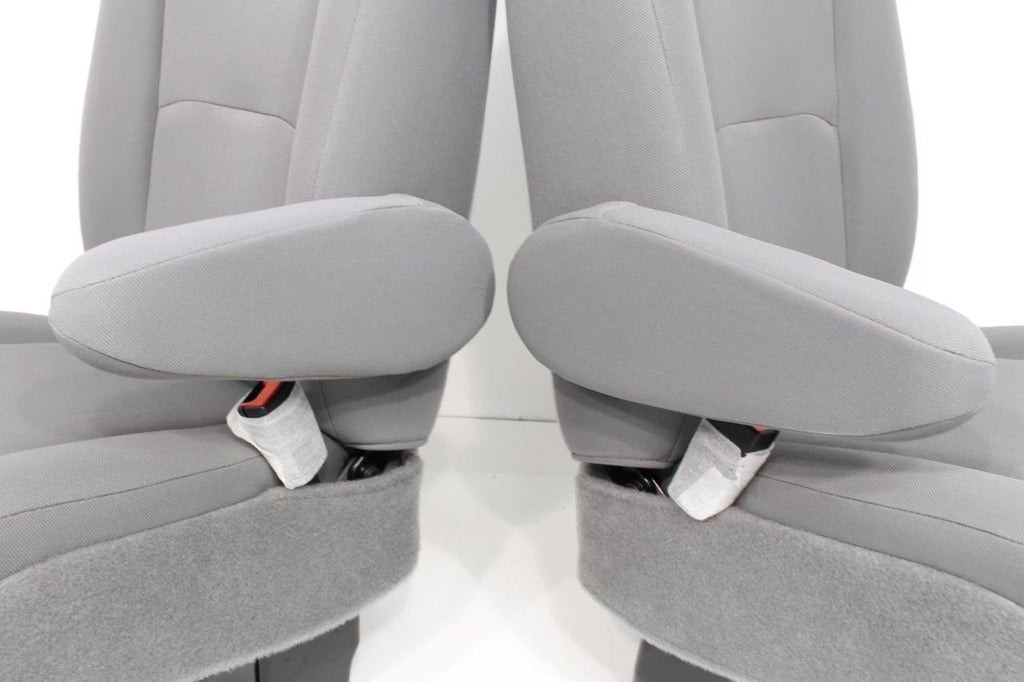 Ford Econoline Front Bucket Seats, Gray Cloth w/ Folding Armrests, Fits 1997+