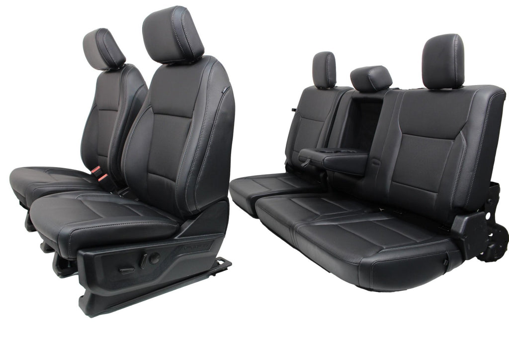 2021 - 2026 Ford F150 Super Duty Crew Cab Seats, Lariat Black Leather Heat Cool