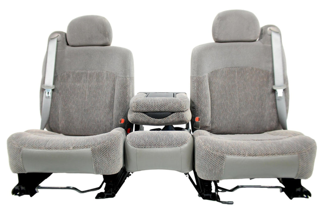 1999 - 2006 GM Sierra Silverado Front Seats, Manual Gray Cloth 40-20-40 w/ Entry