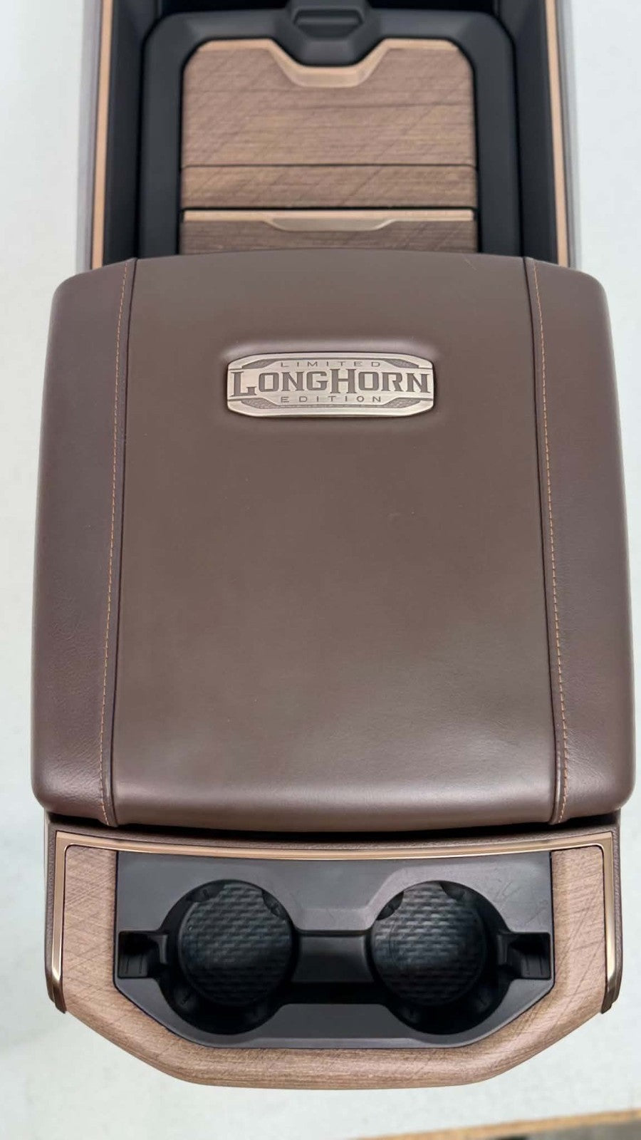 2019 - 2026 DT Ram 1500 Center Console, Brown Leather LONGHORN Wireless Charging