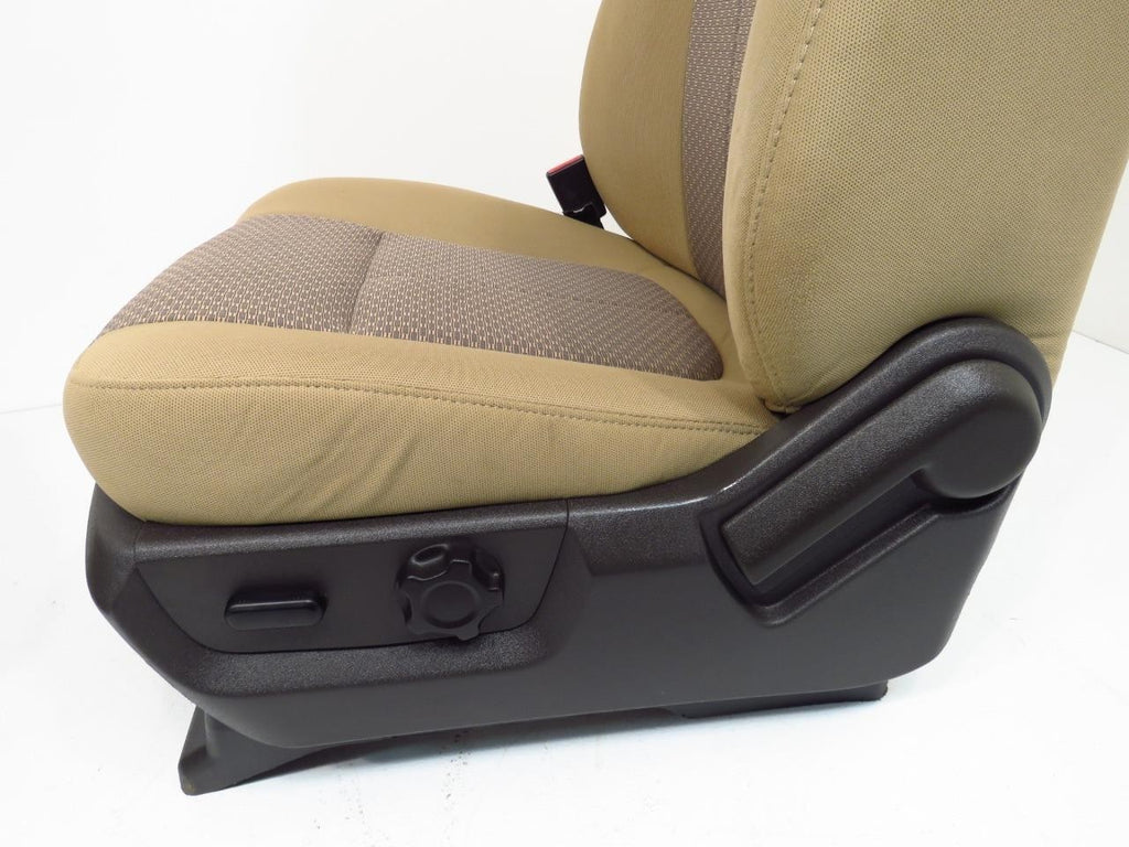 1999 - 2016 Ford Super Duty Front Seats, XLT Adobe Tan Cloth w/Power Driver OEM