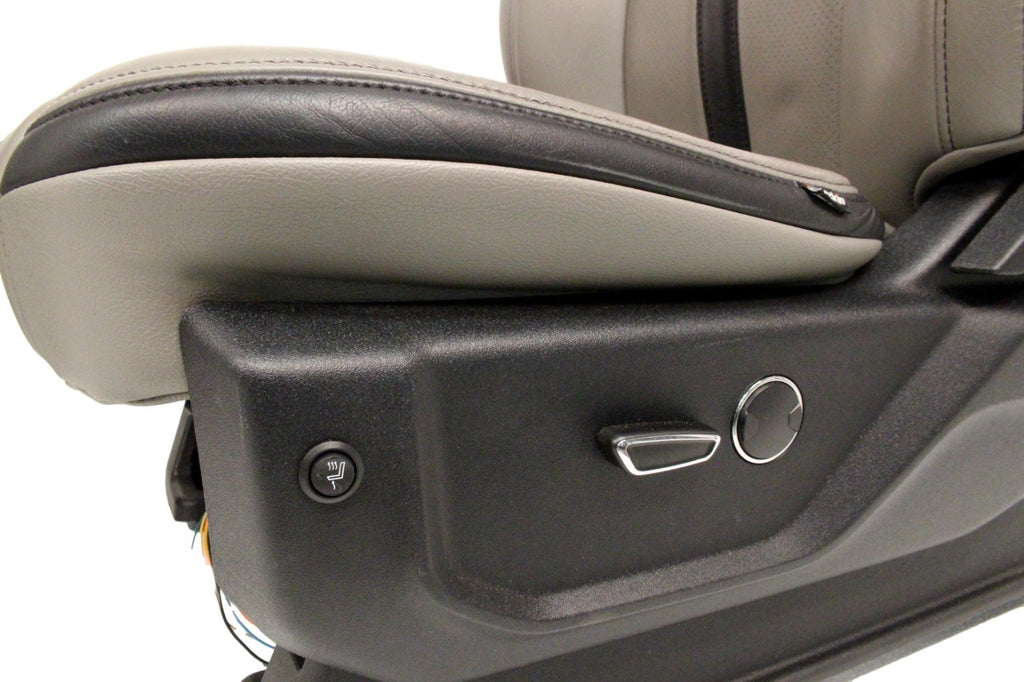 2015-2022 Ford F150 Super Duty Supercab Seats, XLT w/ Katzkin Earth Gray Leather