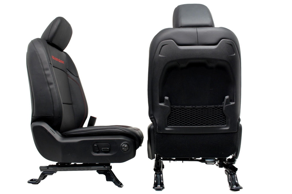 2018 - 2026 Jeep Wrangler Seats Set, JKU 4Dr Rubicon Black Nappa Leather w/ Red