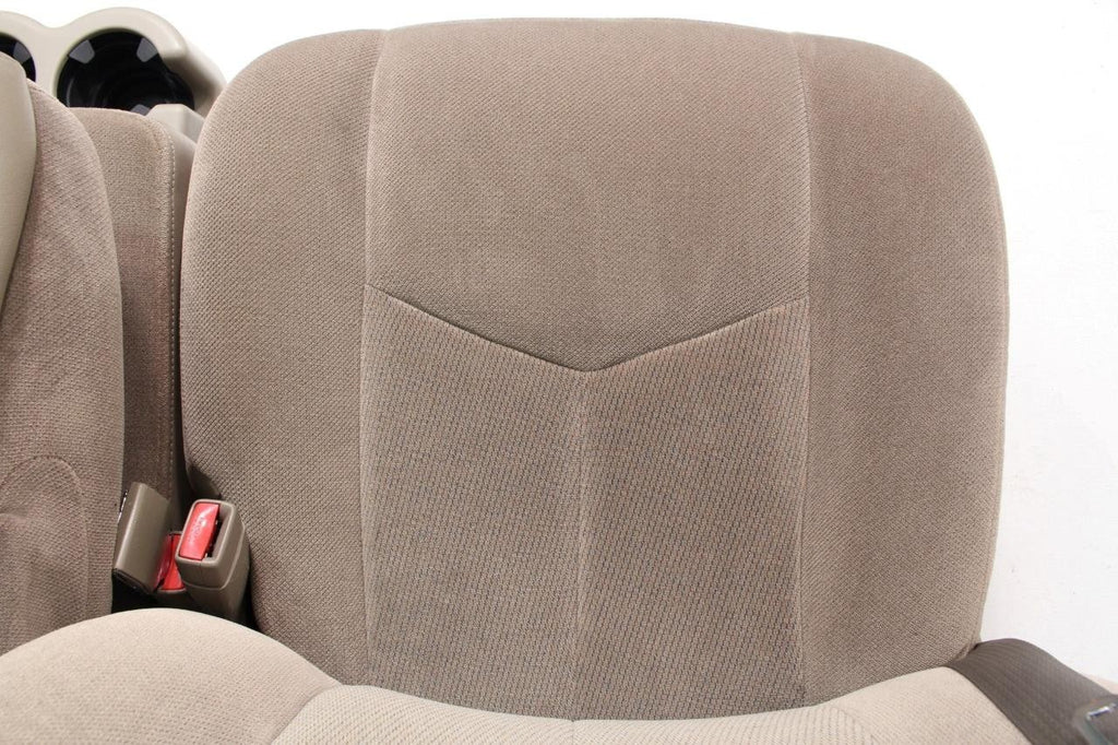 1999 - 2006 Sierra Silverado Front Seats, Power Tan Cloth Split Bench w Jumpseat