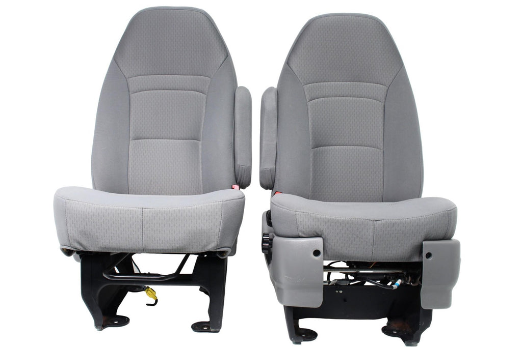 Ford Econoline SEATS E150 E250 E350 front POWERED RV Buckets with LUMBAR GRAY
