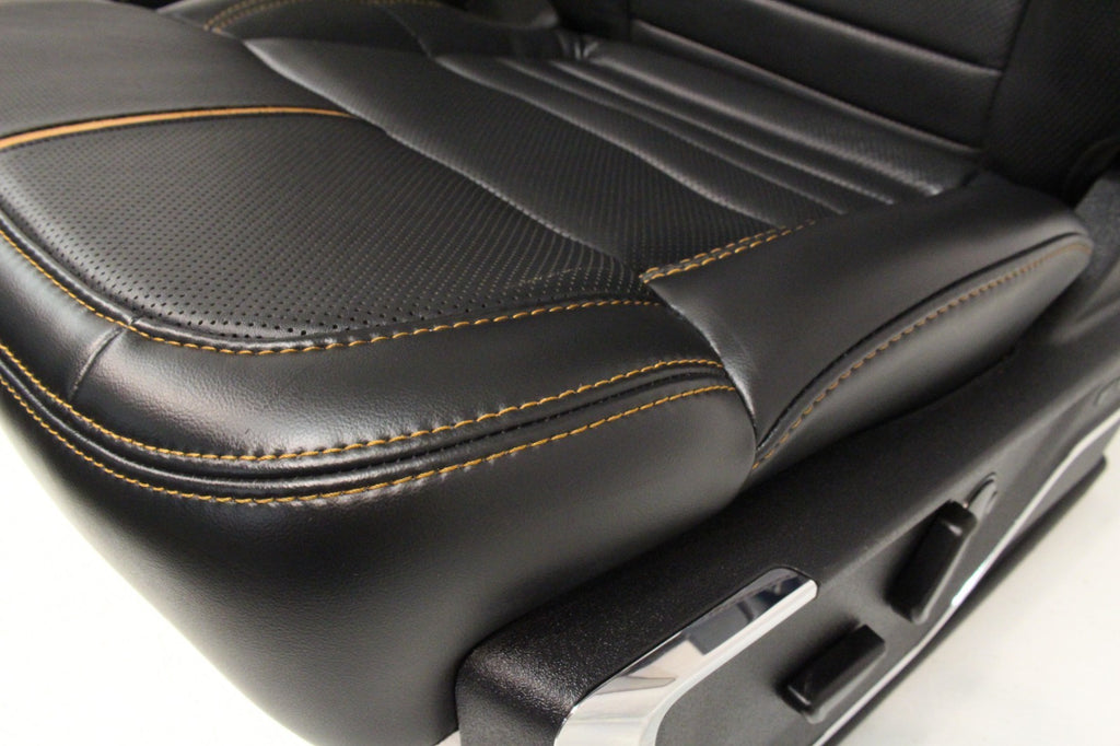 2023 + Ford Super Duty Platinum Front Seats, Black Leather Max Recline Massaging