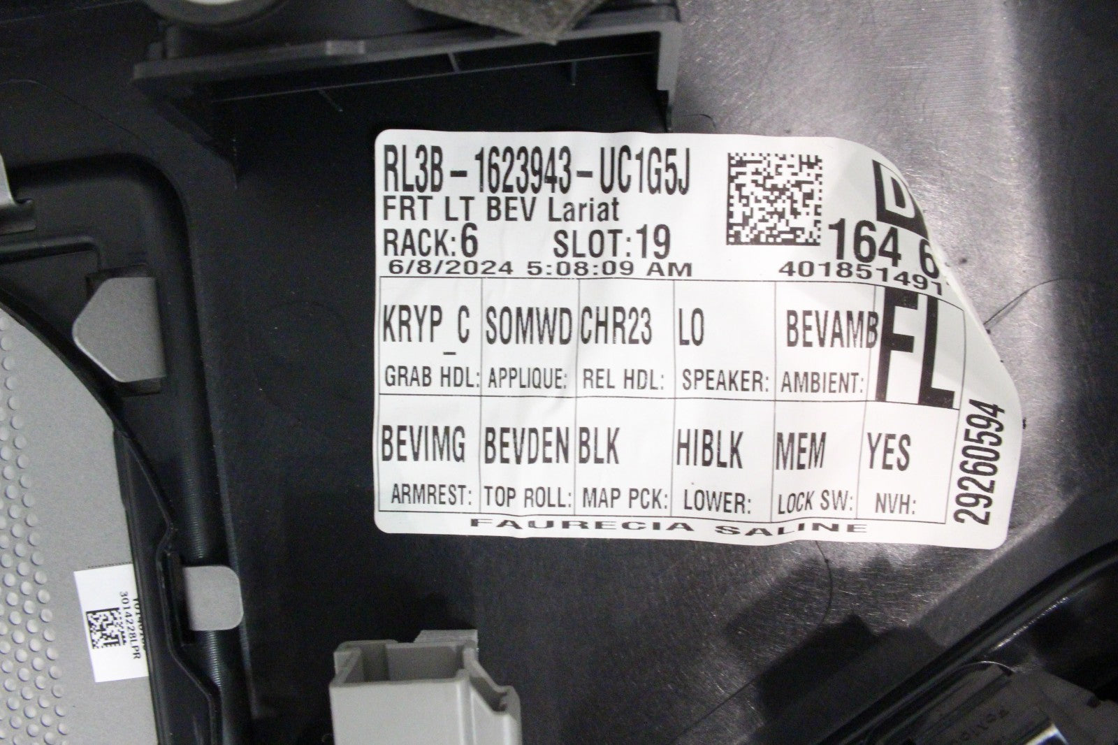 2021-2026 Ford F-150 Lariat Door Panels, Black B&O Sound Ambient OEM