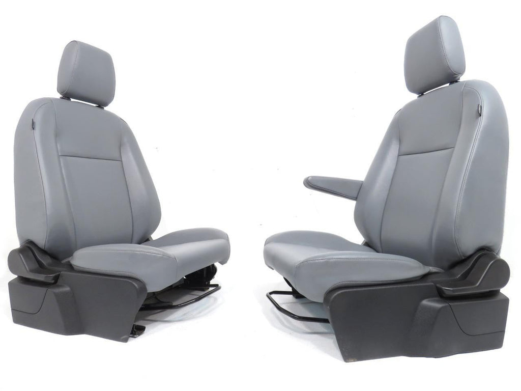 2015 - 2026 Ford Transit Front Seats, Pewter Gray Vinyl, Manual w/  Armrest