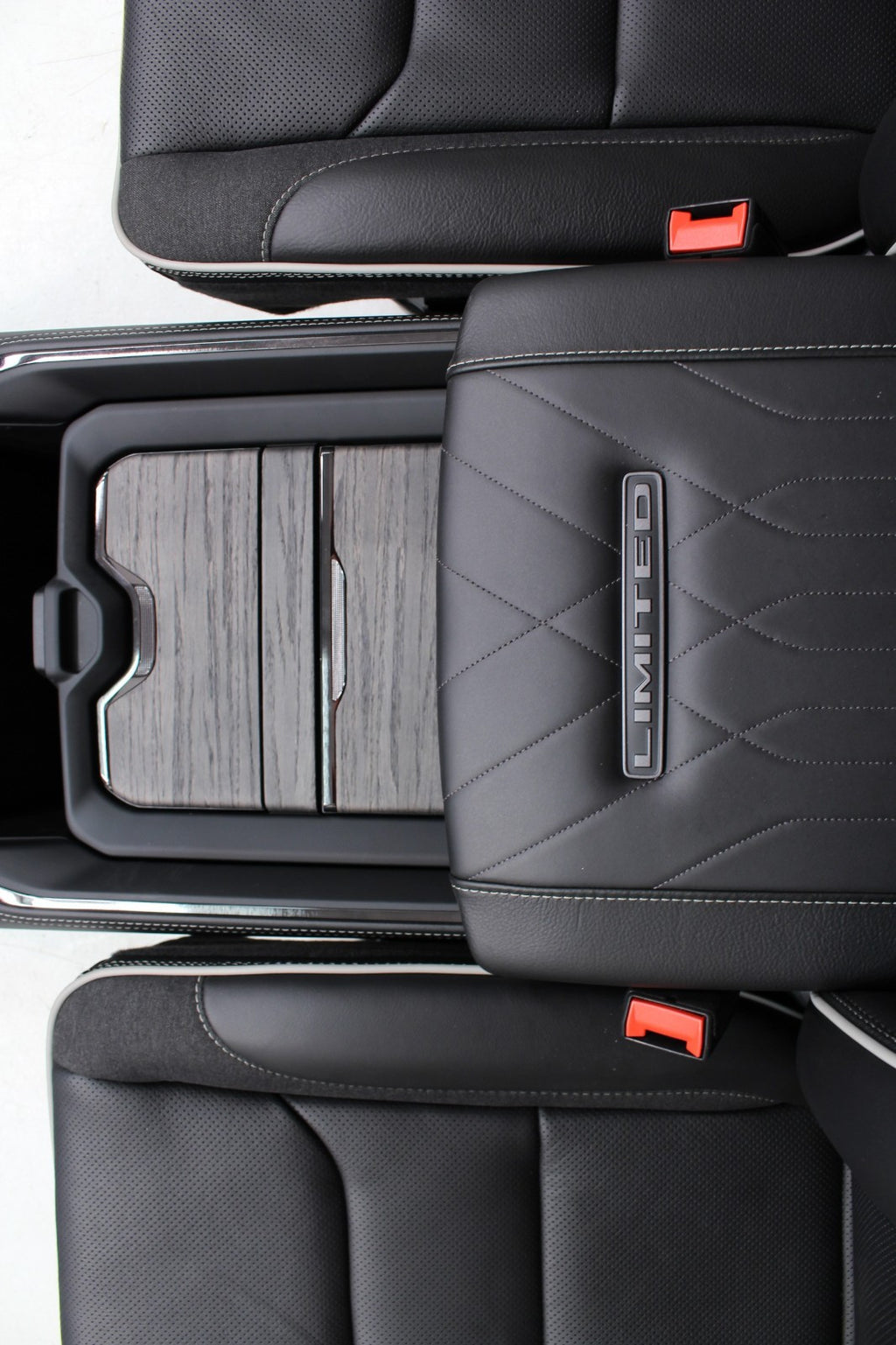 2019-2026 Ram 1500 Interior Seats Console Panels, Limited Quilted Black Leather