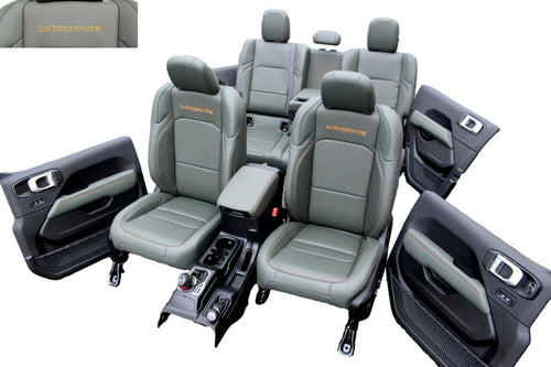 2024 - 2025 Gladiator Mojave X Power Seats, Console & Door Panels - Black Green