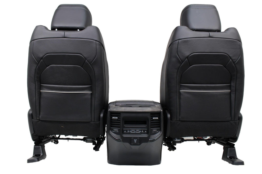 2019-2026 Ram 1500 Interior Seats Console Panels, Limited Quilted Black Leather