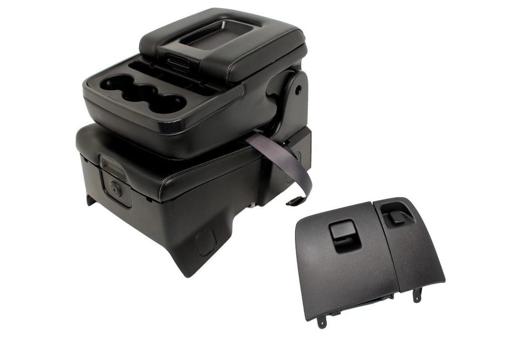 2014 - 19 Chevy Silverado GMC Sierra Black Leather Folding Jump Seat Console Kit