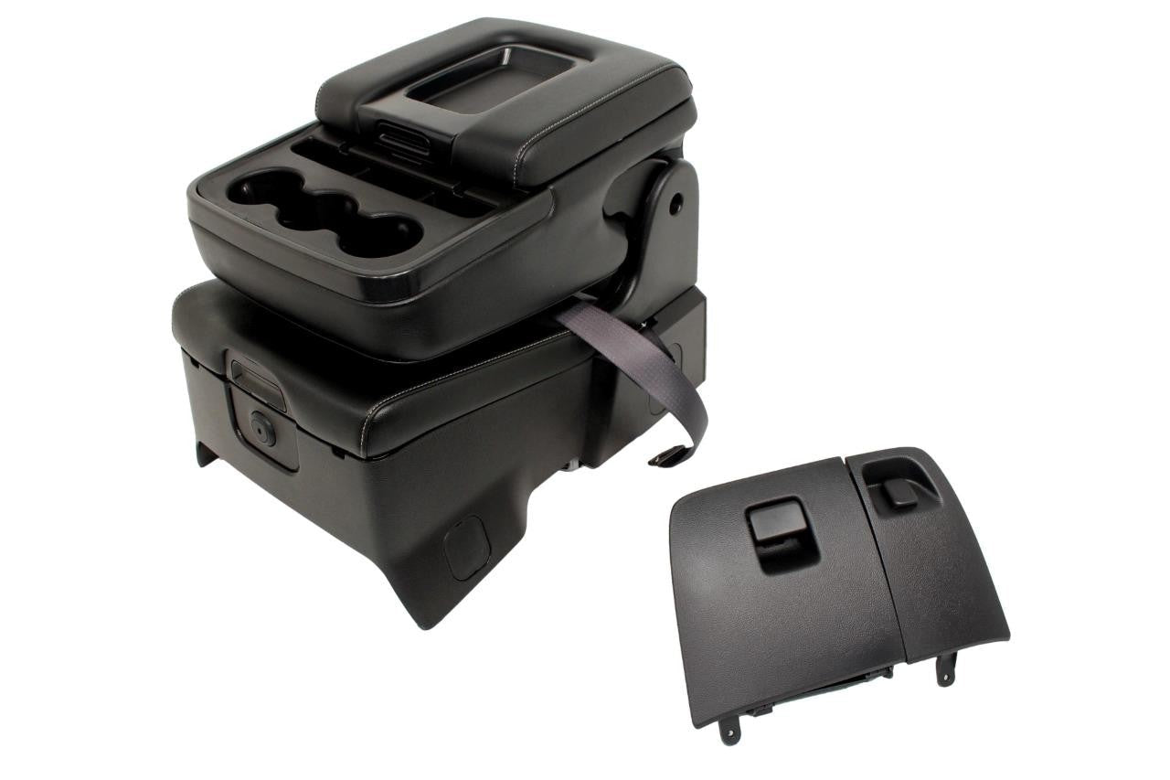 2014 - 19 Chevy Silverado GMC Sierra Black Leather Folding Jump Seat Console Kit