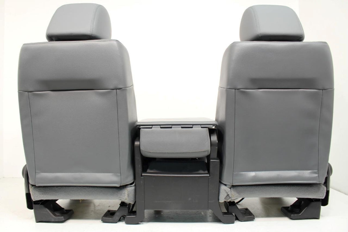 1999 - 2016 Ford Super Duty Front Seats, XL Steel Gray Vinyl Bench w/ Jumpseat