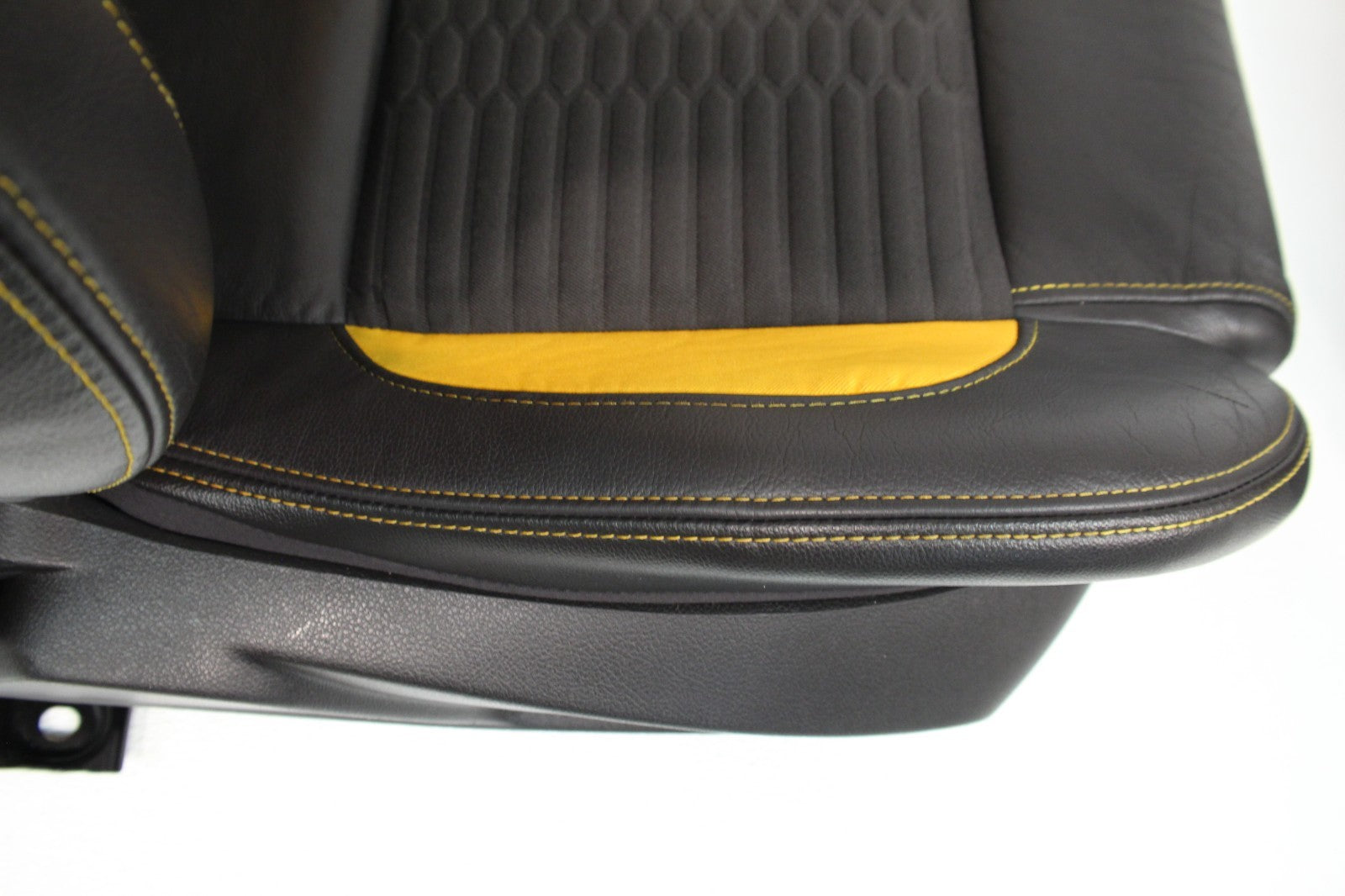 2012 - 2018 Ford Focus Recaro Front Seats, Black Leather Tangerine Orange Cloth