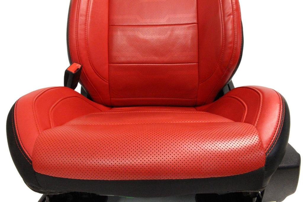 2015 - 2023 Ford Mustang Seats Set, GT Premium Coupe - Showstopper Red Leather