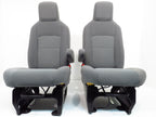 Ford Econoline Front Bucket Seats, Gray Cloth w/ Folding Armrests, Fits 1992+