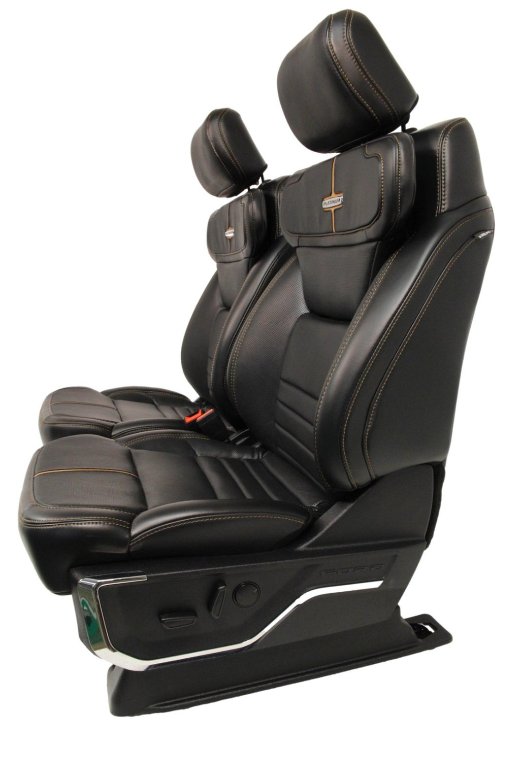 2023 + Ford Super Duty Platinum Seats Set, Black Leather Max Recline Massaging