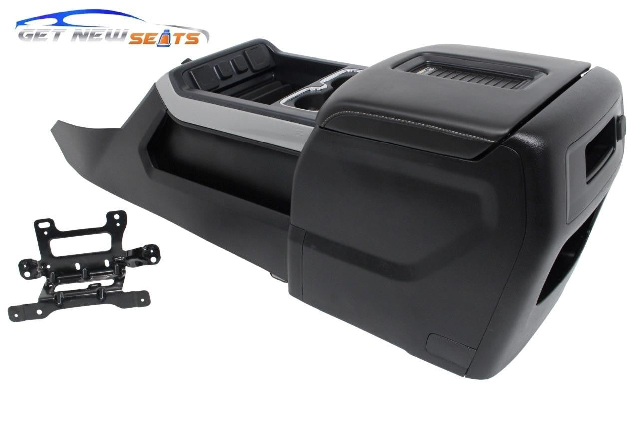 2014 - 2019 Chevy Sierra Silverado Center Console, OEM Black w Wireless Charging