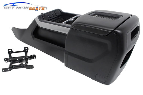 2014 - 2019 Chevy Sierra Silverado Center Console, OEM Black w Wireless Charging