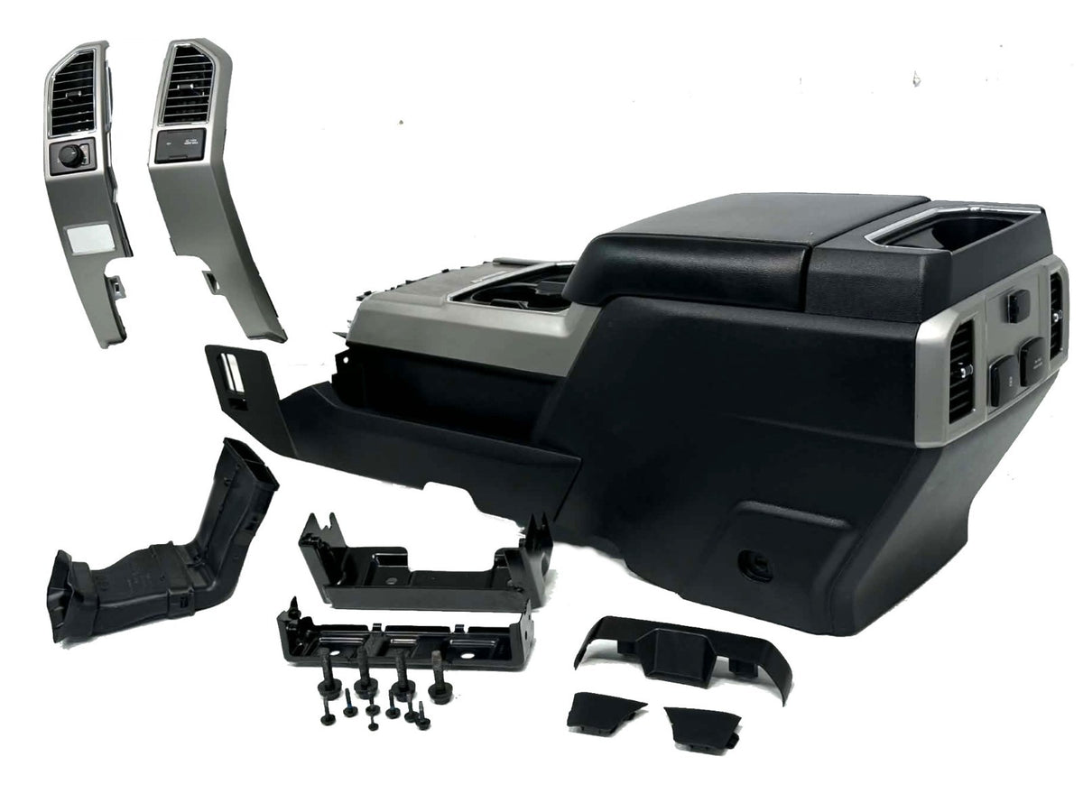 15-22 Ford F150 Super Duty Center Console Kit w/o Shifter - Black Leather Lariat