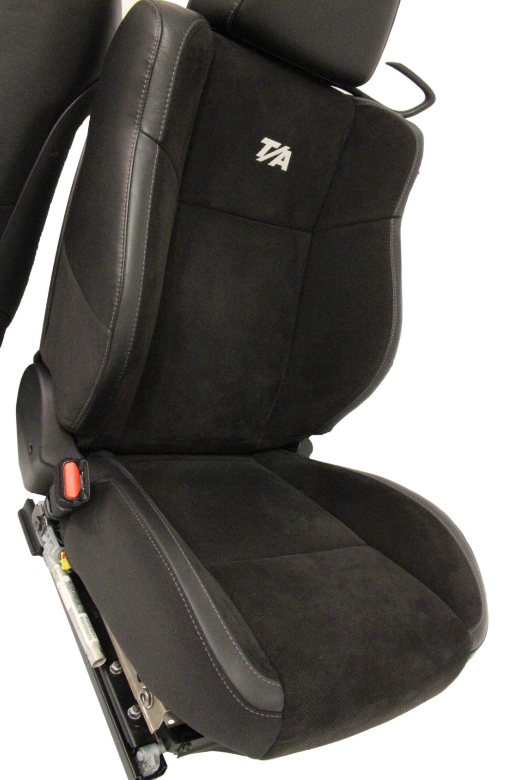 2008 - 2023 Dodge Challenger Front Seats,  Black Leather Suede w/ T/A Embroidery