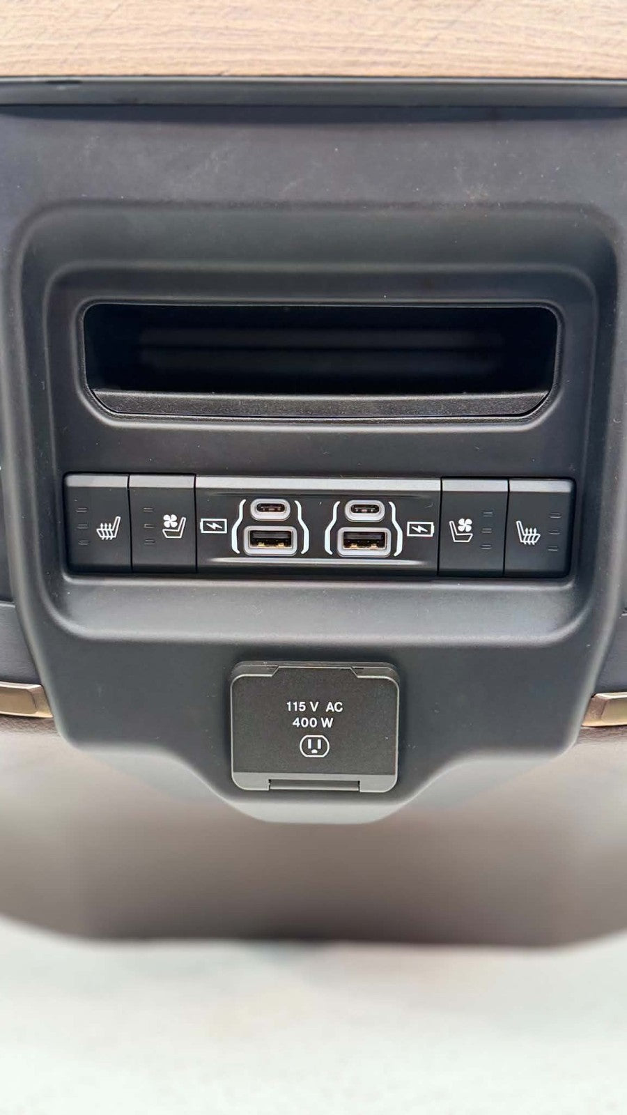 2019 - 2026 DT Ram 1500 Center Console, Brown Leather LONGHORN Wireless Charging