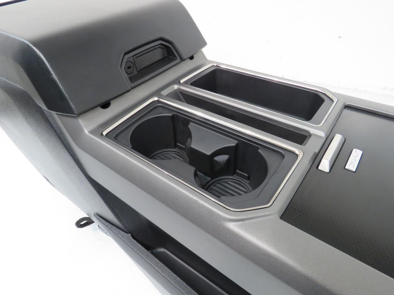 15-22 Ford Truck Center Console & Install Kit w/o Shifter - Black Vinyl XLT