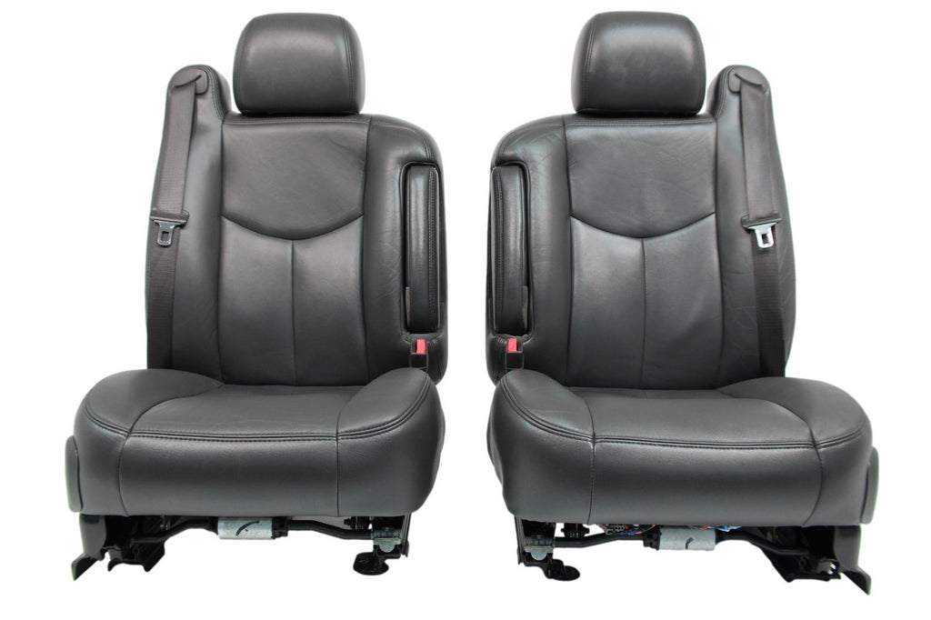 99-07 Sierra Silverado Front Seats, Dark Pewter Leather, Power 2-Way Lumbar