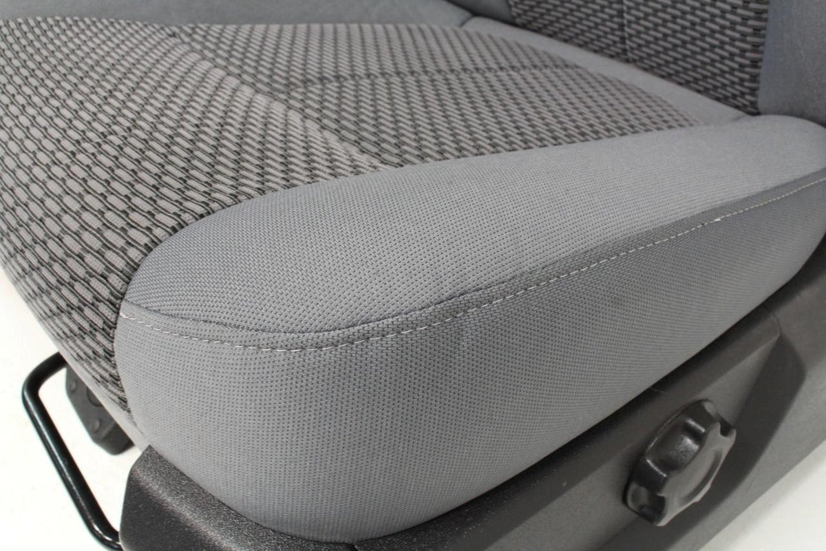 1999 - 2016 Ford Super Duty Front Seats, XL Steel Gray Cloth Bench w/ Jumpseat