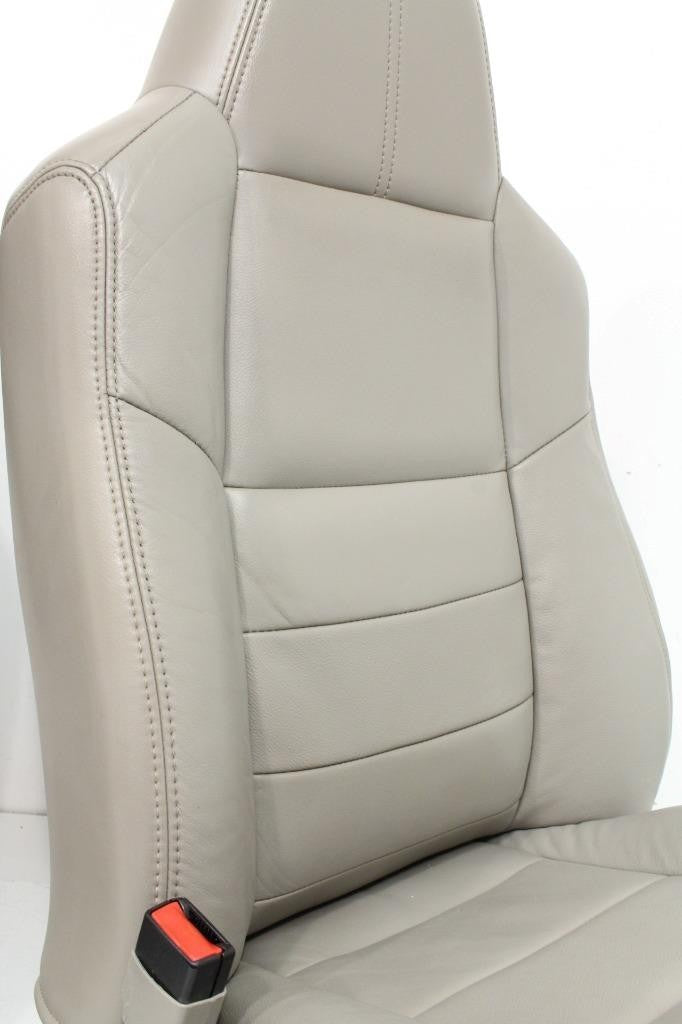2008-2010 Ford Super Duty Front Seats, Power Stone Gray Leather Lumbar OEM