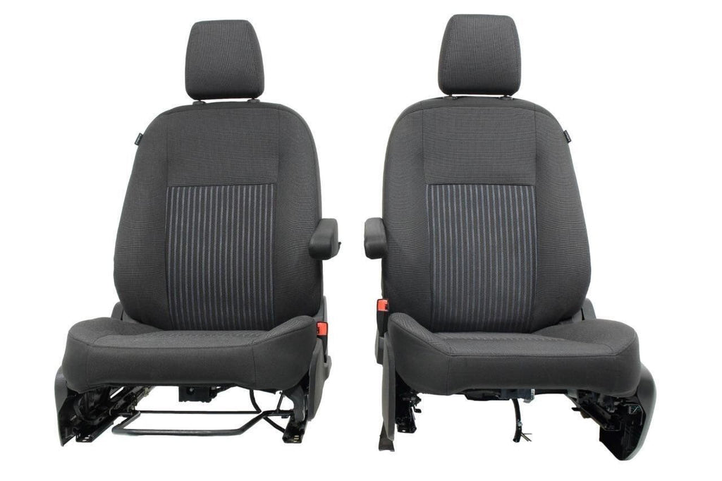2015 - 2026 Ford Transit Front Seats, Charcoal Cloth w/ Heated Power Driver Seat