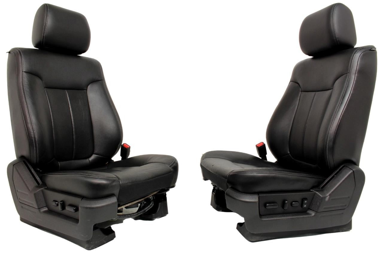2009 - 2014 Ford F150 Front Seats, Lariat Black Leather, Heated Cooled OEM
