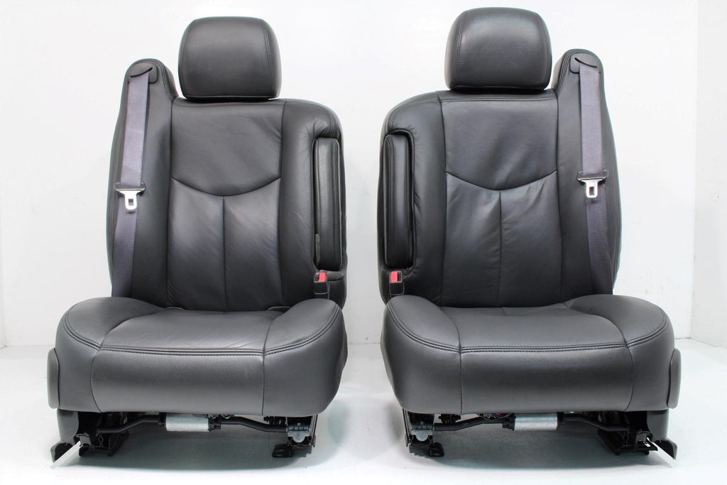 99-06 Sierra Silverado Front Seats, Dark Pewter Leather, Power Lumbar Bolster