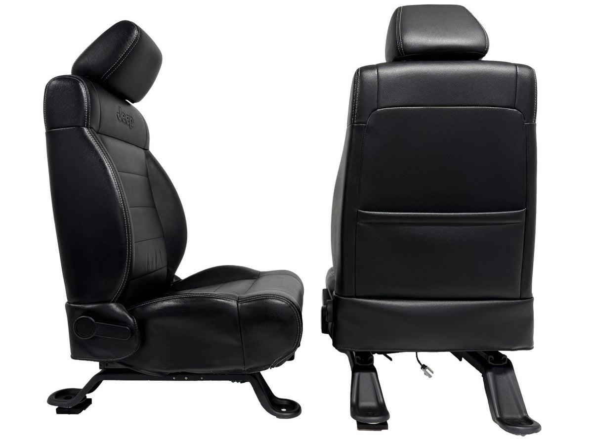 2007-2018 Jeep JK JKU 4-Door Wrangler Unlimited Front Seats, Black Leather Heat