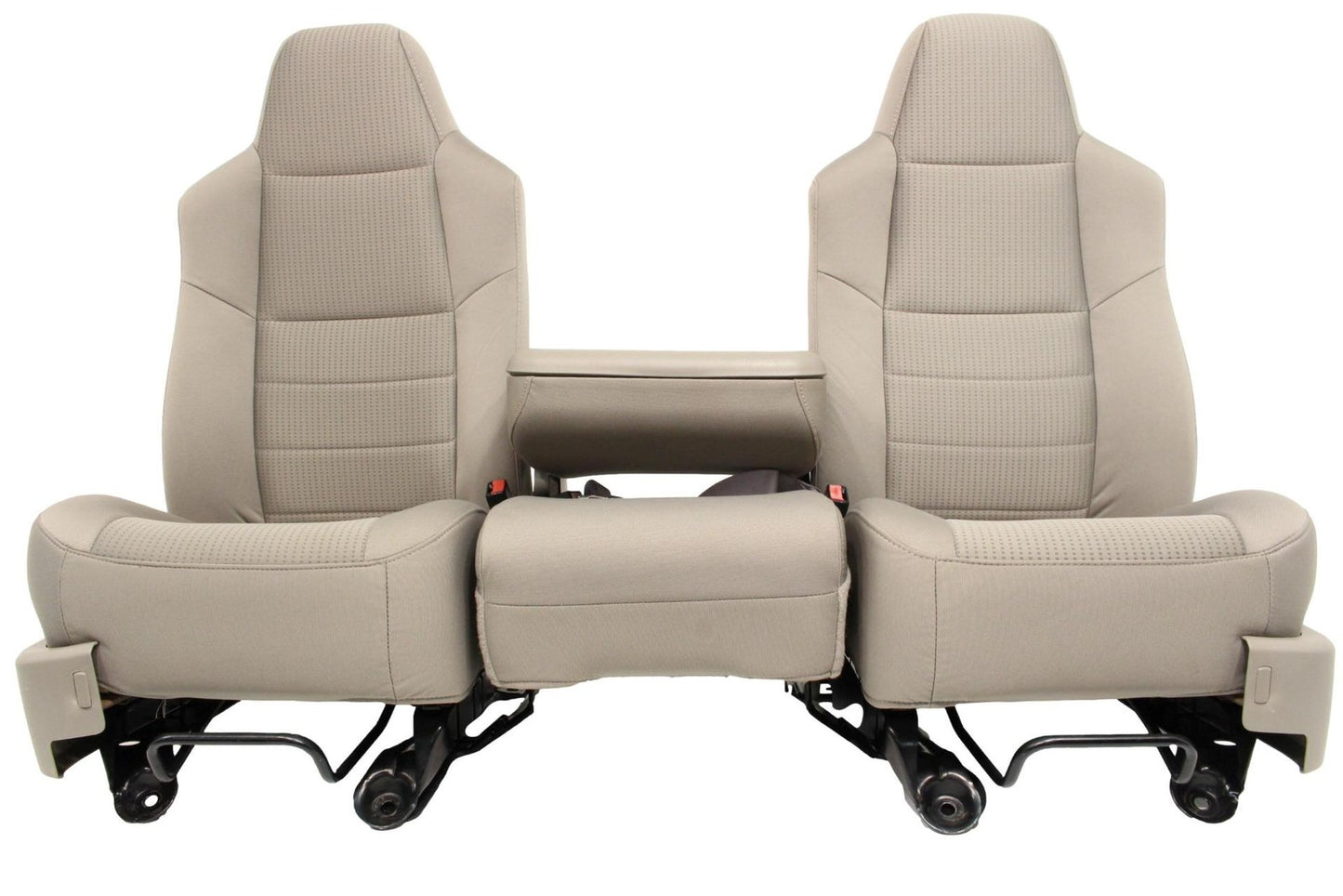 1999-2010 Ford Super Duty Stone Gray Cloth Bucket Seats with Folding Jump Seat