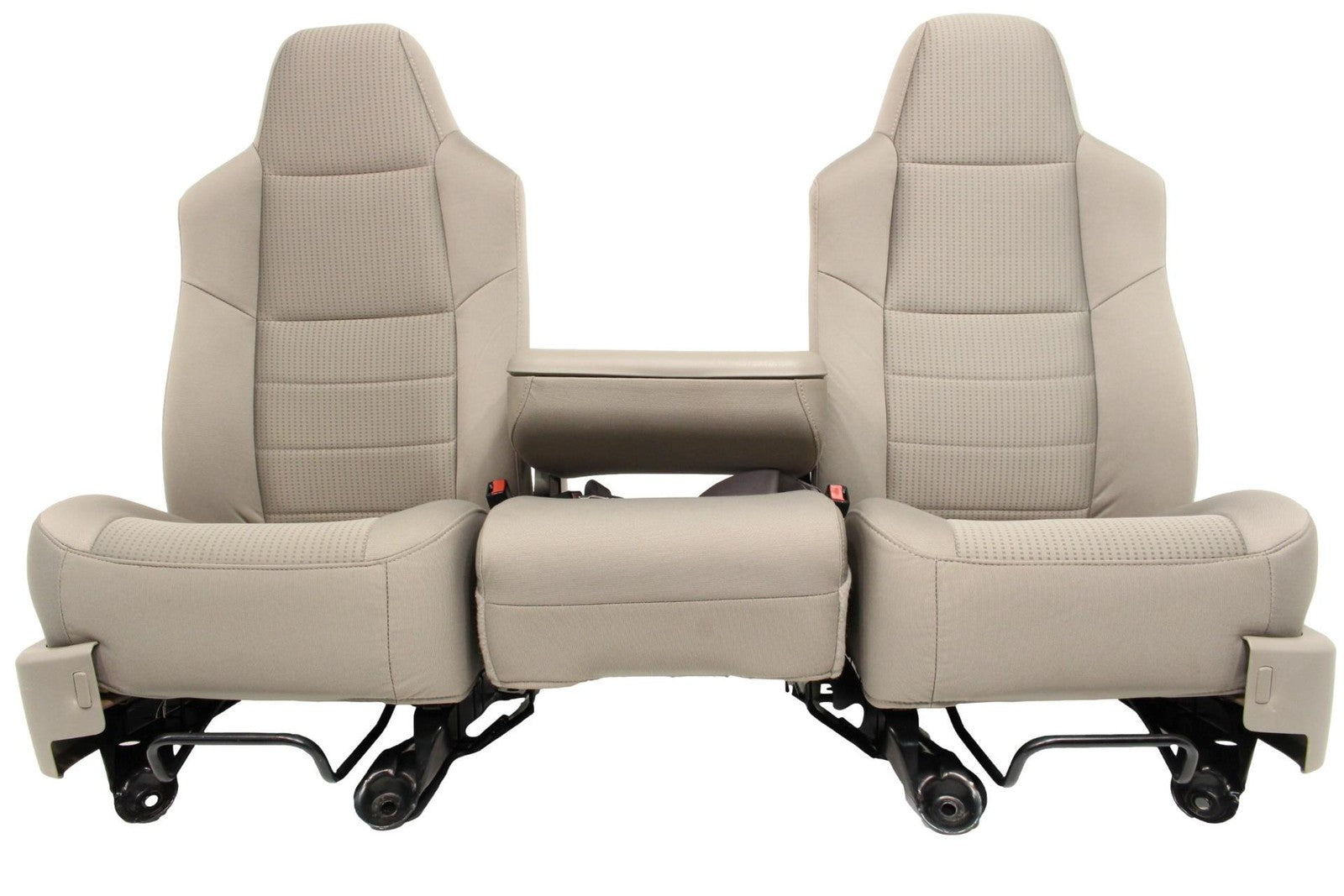 1999-2010 Ford Super Duty Stone Gray Cloth Bucket Seats with Folding Jump Seat