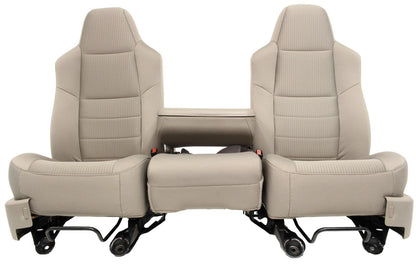 1999-2010 Ford Super Duty Stone Gray Cloth Bucket Seats with Folding Jump Seat