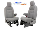 Ford Econoline Front Bucket Seats, Gray Cloth w/ Folding Armrests, Fits 1997+