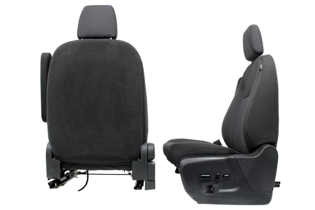 2015 - 2026 Ford Transit Front Seats, Charcoal Cloth w/ Heated Power Driver Seat