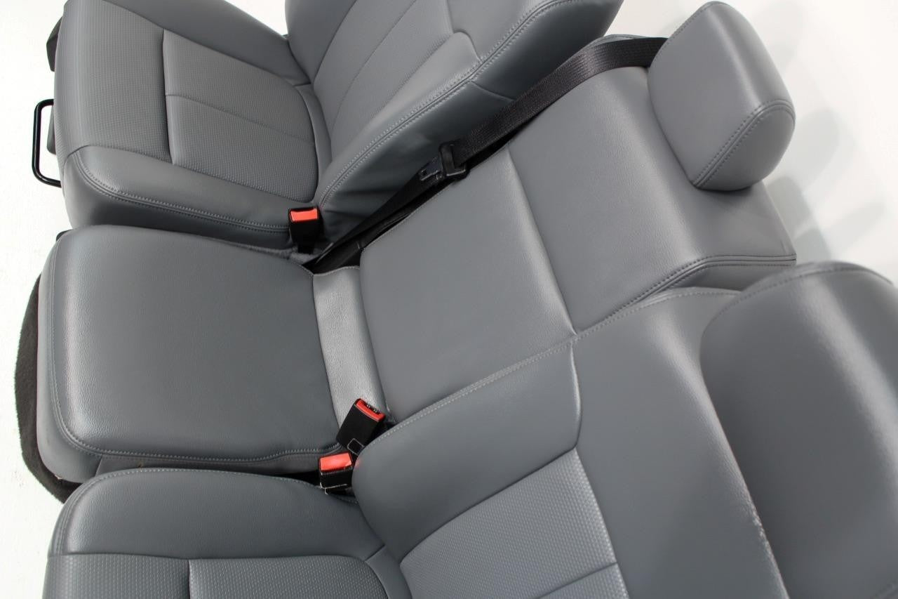1999 - 2016 Ford Super Duty Front Seats, XLT Steel Gray Vinyl Bench w/ Jumpseat